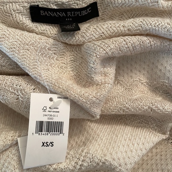 New Banana Republic Cream Sleeveless Cardigan Vest XS/S - Picture 3 of 3